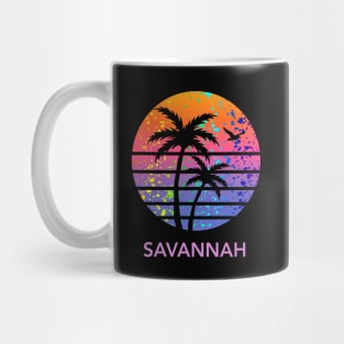 Savannah Georgia Rainbow Splatter Tropical Sunset Souvenir Mug